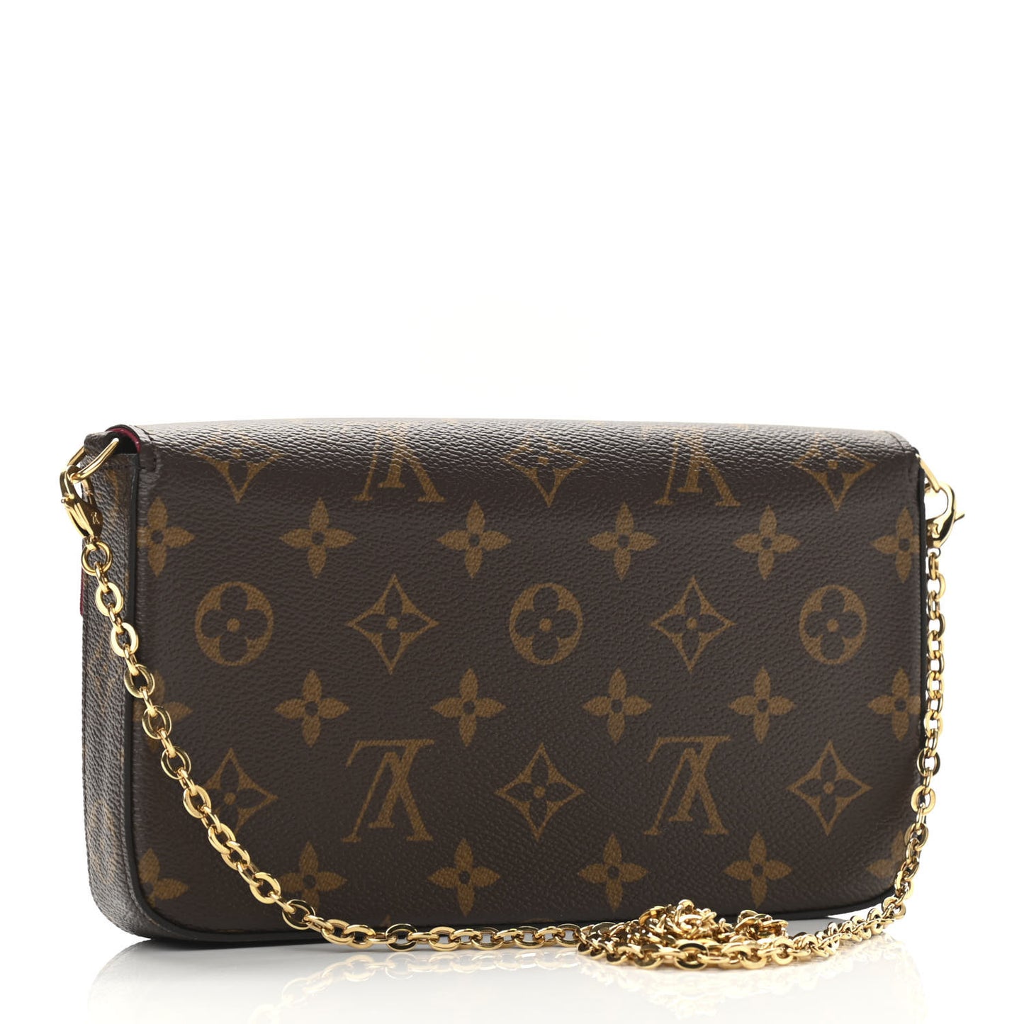 Monogram Pochette Felicie Chain Wallet Fuchsia