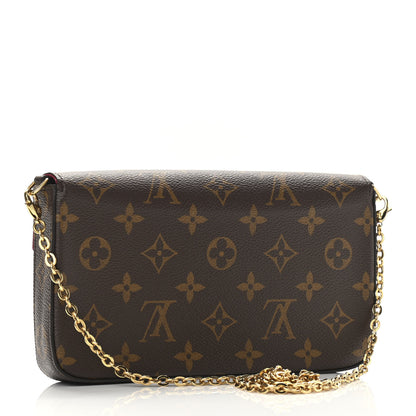 Louis Vuitton Monogram Pochette Felicie Chain Wallet Fuchsia 4 of 11