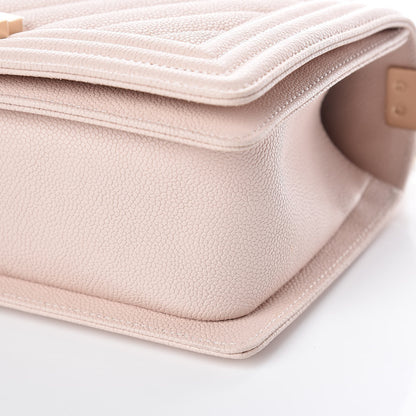 Chanel Caviar Chevron Quilted Medium Boy Flap Nude 6 of 10