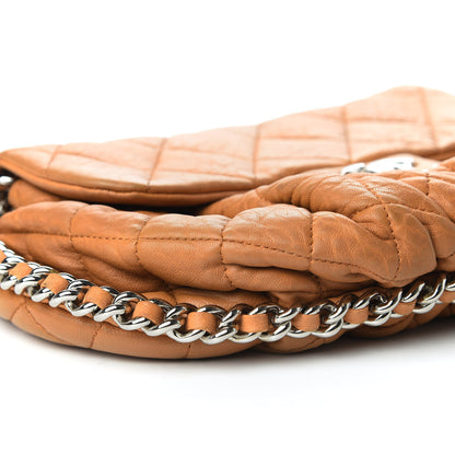 Chanel Washed Lambskin Quilted Medium Chain Around Messenger Dark Beige 5 of 9