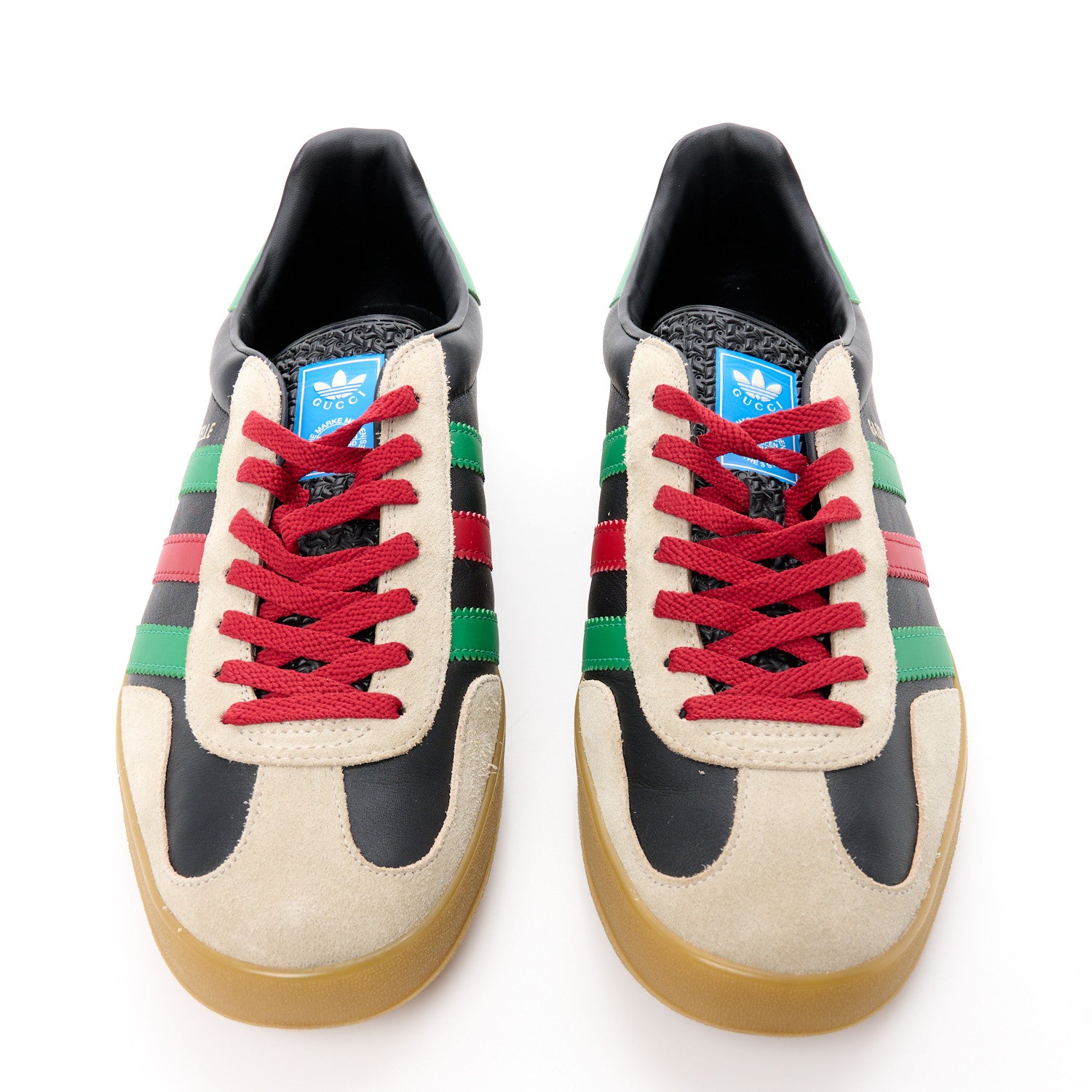 Gucci X ADIDAS Suede Madeira Demetra Mens Gazelle Sneakers 12.5 Oatmeal Black New Shamarock Hibiscus Red 2 of 9