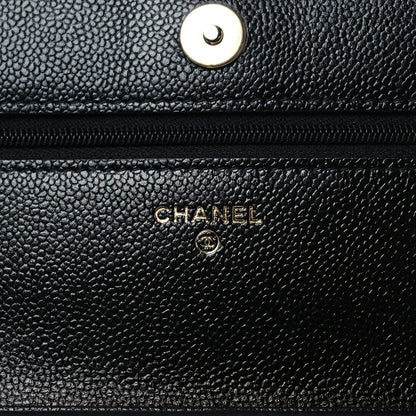 Chanel Caviar Quilted Chain CC Wallet On Chain WOC Black 7 of 11