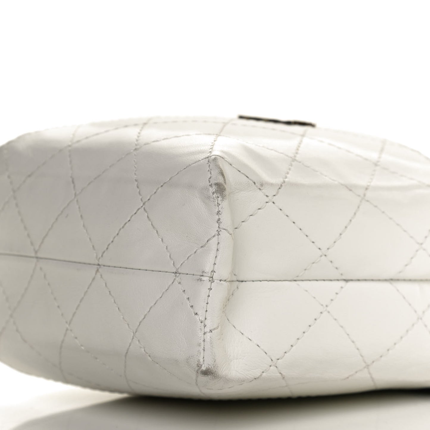 Lambskin Quilted Bi-Color Drawstring Shoulder Bag Black White