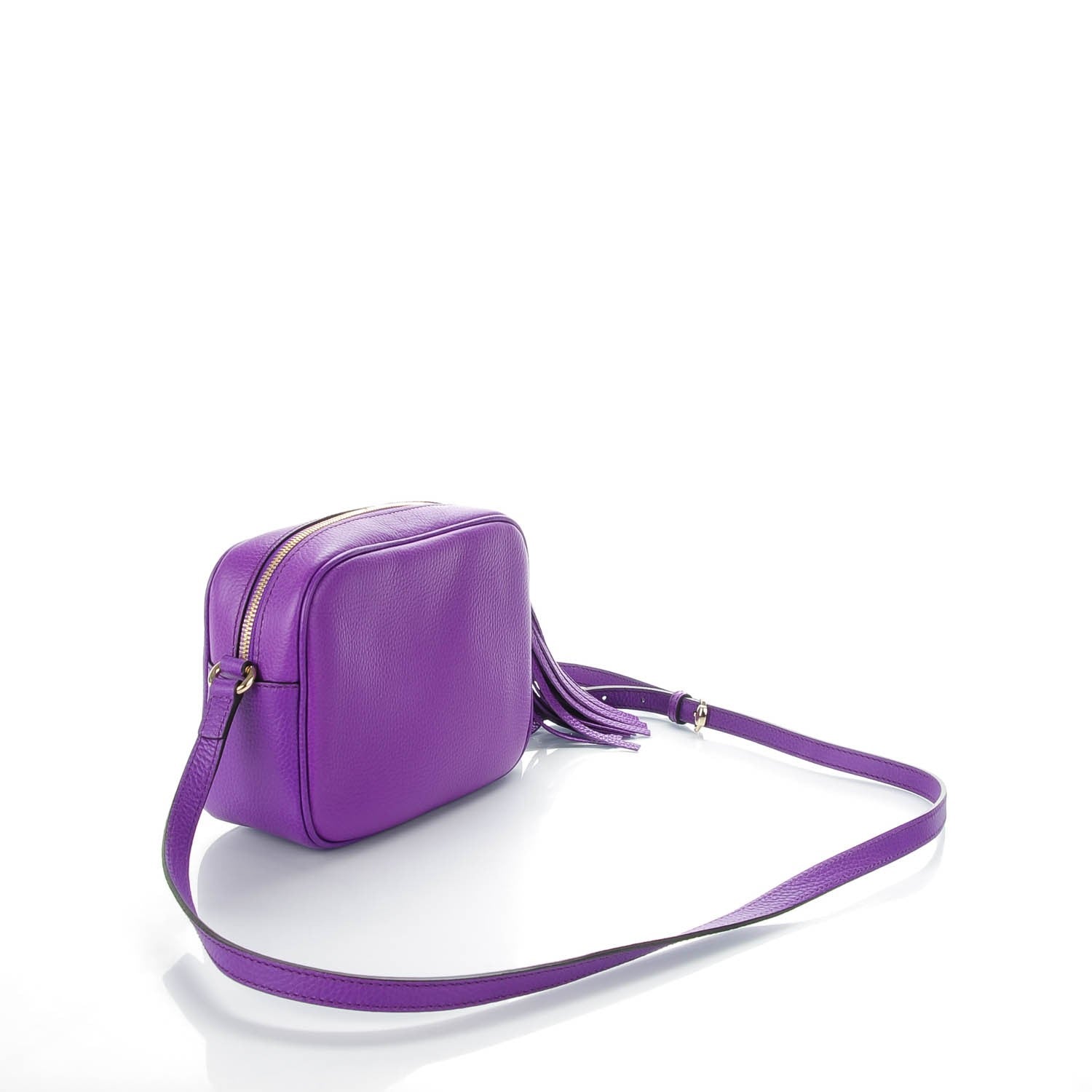 Gucci Pebbled Calfskin Small Soho Disco Bag Shine Purple 138989