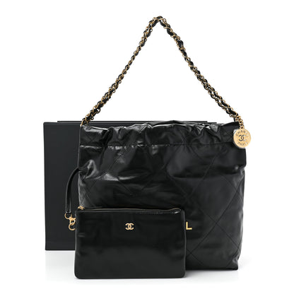 Chanel Shiny Calfskin Quilted Small Chanel 22 Black 11 of 11
