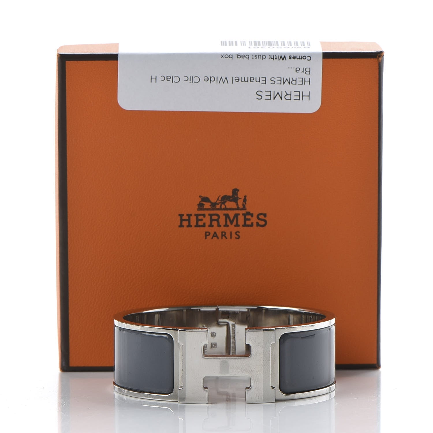 Hermes Enamel Wide Clic Clac H Bracelet GM Ardoise 7 of 7