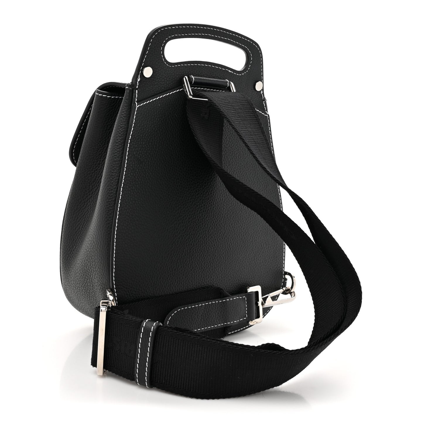 Grained Calfskin Mini Gallop Sling Bag Black