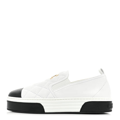 Chanel Lambskin Quilted Womens CC Stroll Sneakers 38 White 1 of 9