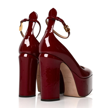 Valentino Garavani Patent Tan-Go 50/120mm Platform Pumps 38.5 Cerise 4 of 8