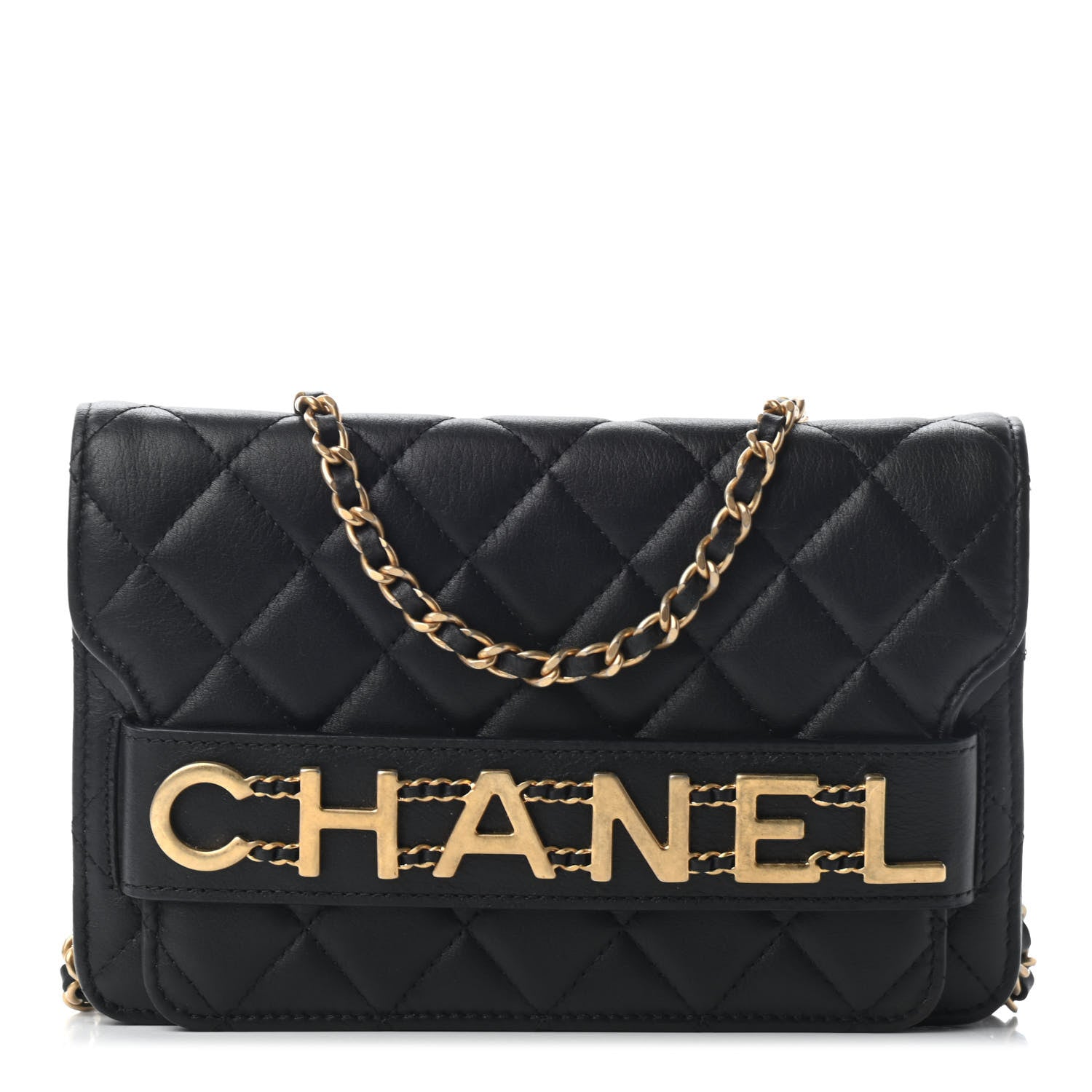 Chanel Calfskin Quilted Enchained Flap Black 1 of 10