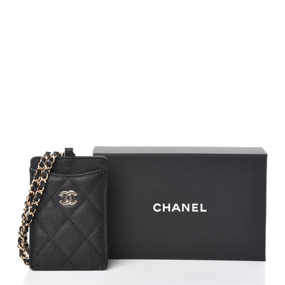Chanel Caviar Quilted Card Holder On Chain Black 9 of 9