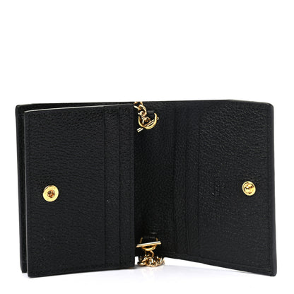 Gucci Grainy Calfskin Zumi Chain Card Case Wallet Black 5 of 7