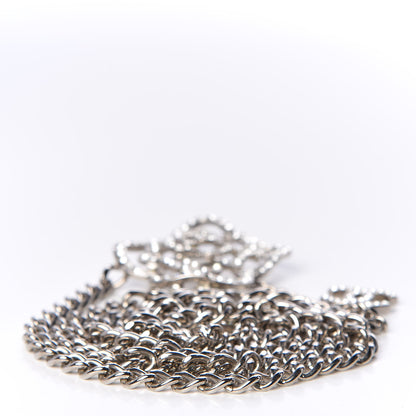 Chanel Crystal CC Camellia Chain Belt Silver 2 of 5