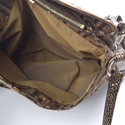 Fendi Zucca Vitello Chef Shopping Tote Tobacco Oro Moro 6 of 14