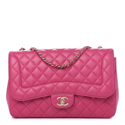 Chanel Lambskin Quilted Jumbo Mademoiselle Chic Flap Fuchsia 1 of 16