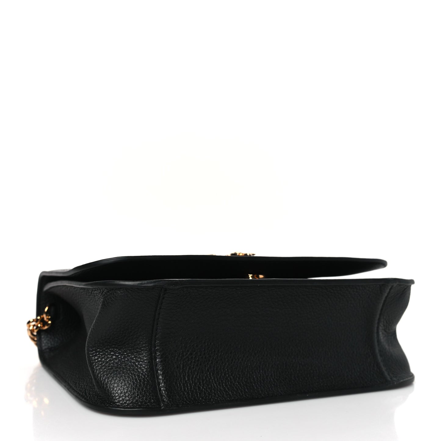 Grainy Calfskin Virtus Chain Crossbody Black