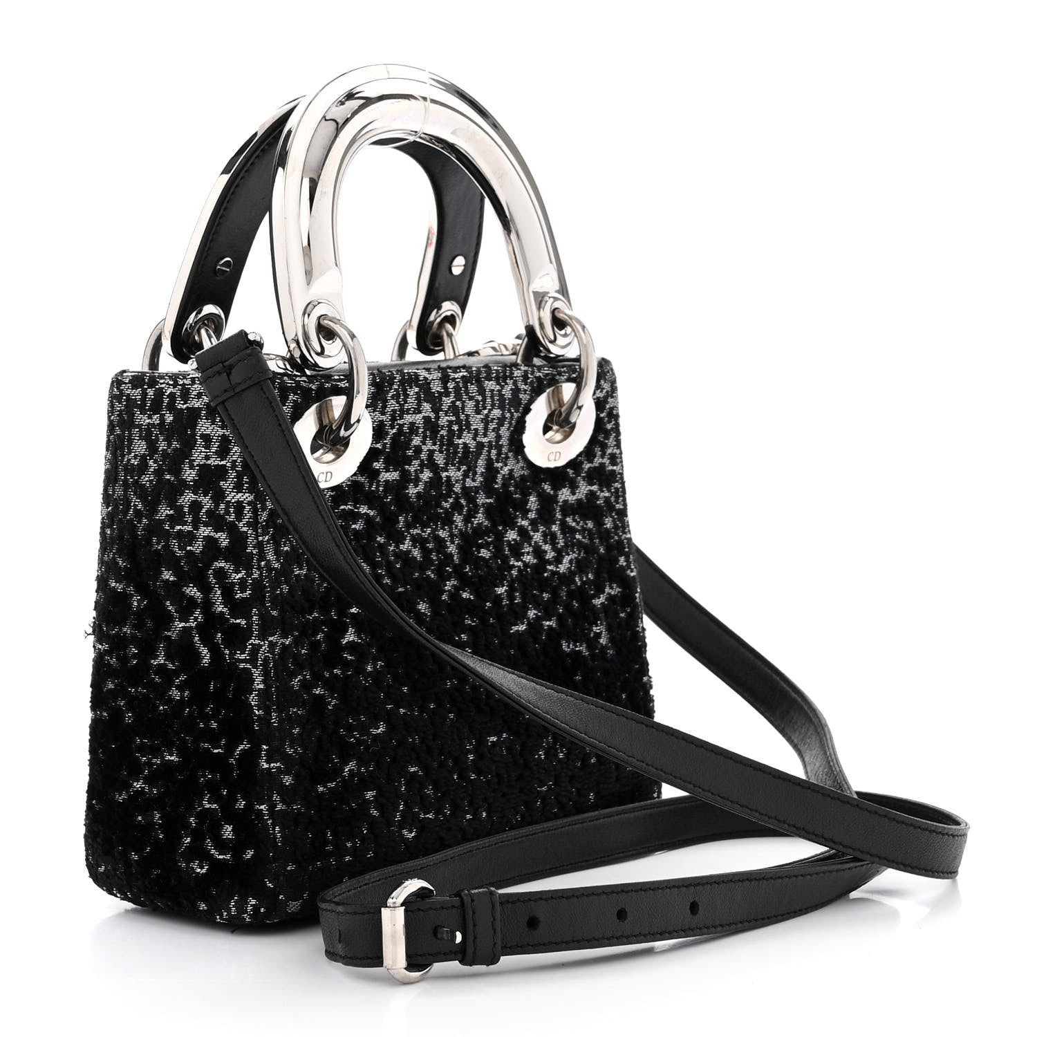 Christian Dior Velvet Leopard Print Mini Lady Dior Black 3 of 10