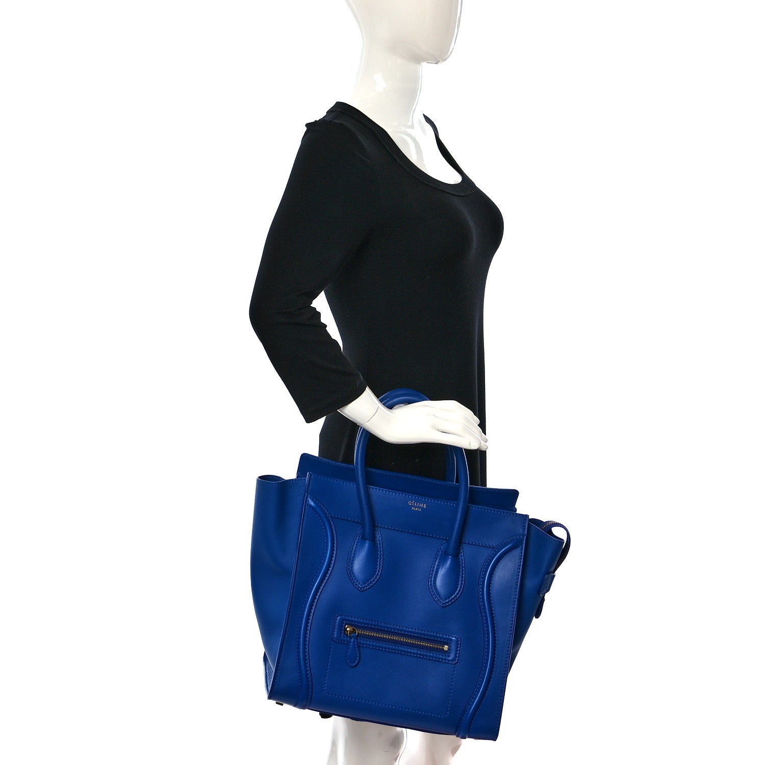 Celine Smooth Calfskin Mini Luggage Royal Blue 2 of 12