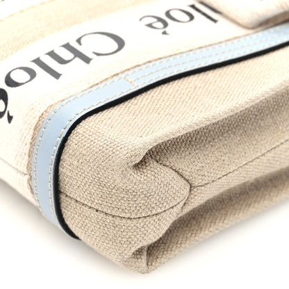 Chloe Cotton Calfskin Mini Woody Ribbon Tote White Blue 10 of 10