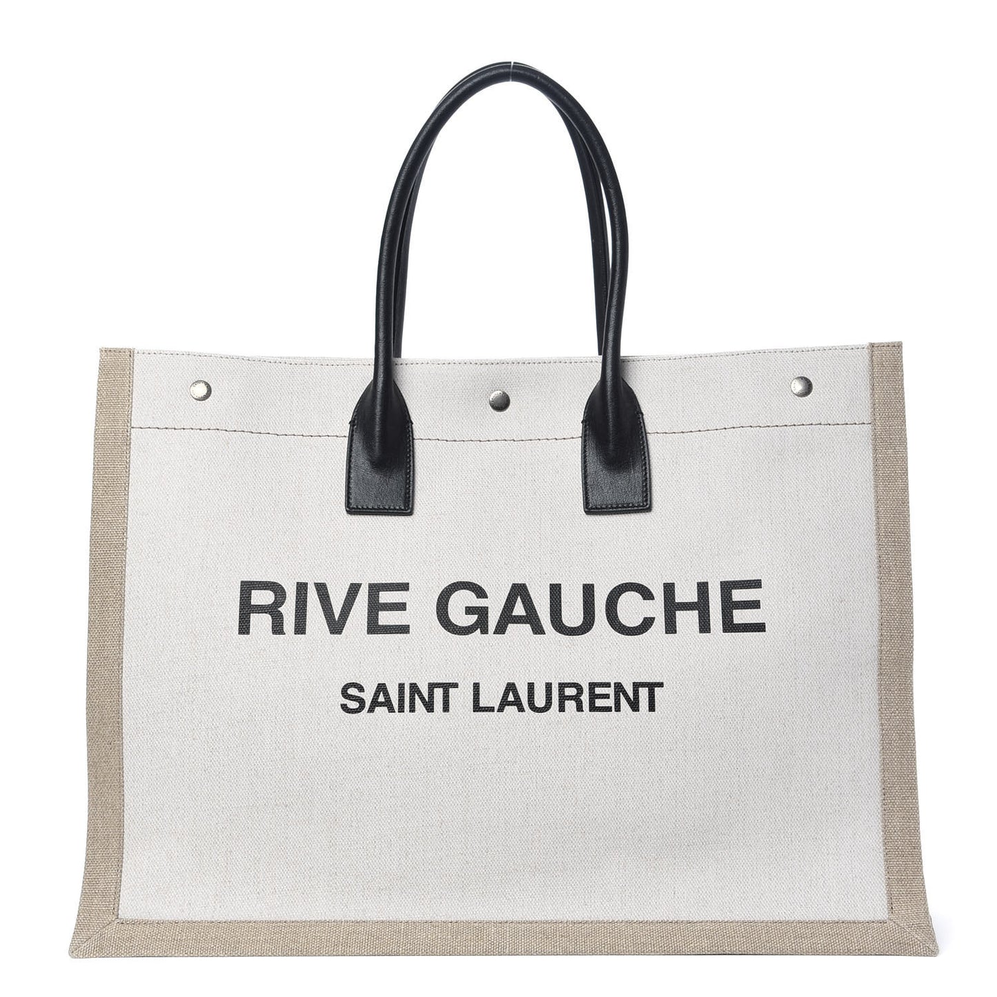 Linen Calfskin Rive Gauche Tote Optic White