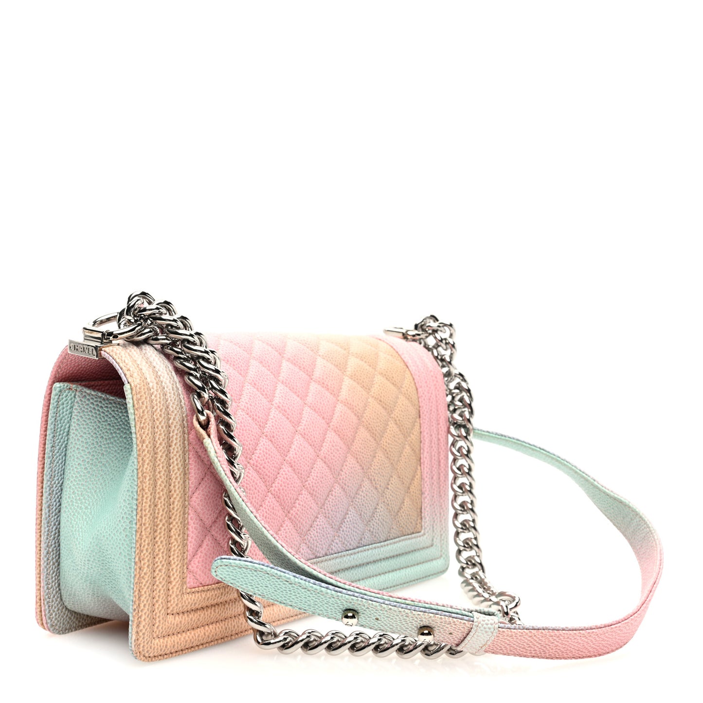 Caviar Quilted Medium Cuba Rainbow Boy Flap Multicolor