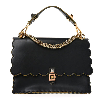 Fendi Vitello Liberty Scalloped Studded Kan I Shoulder Bag Black 1 of 9