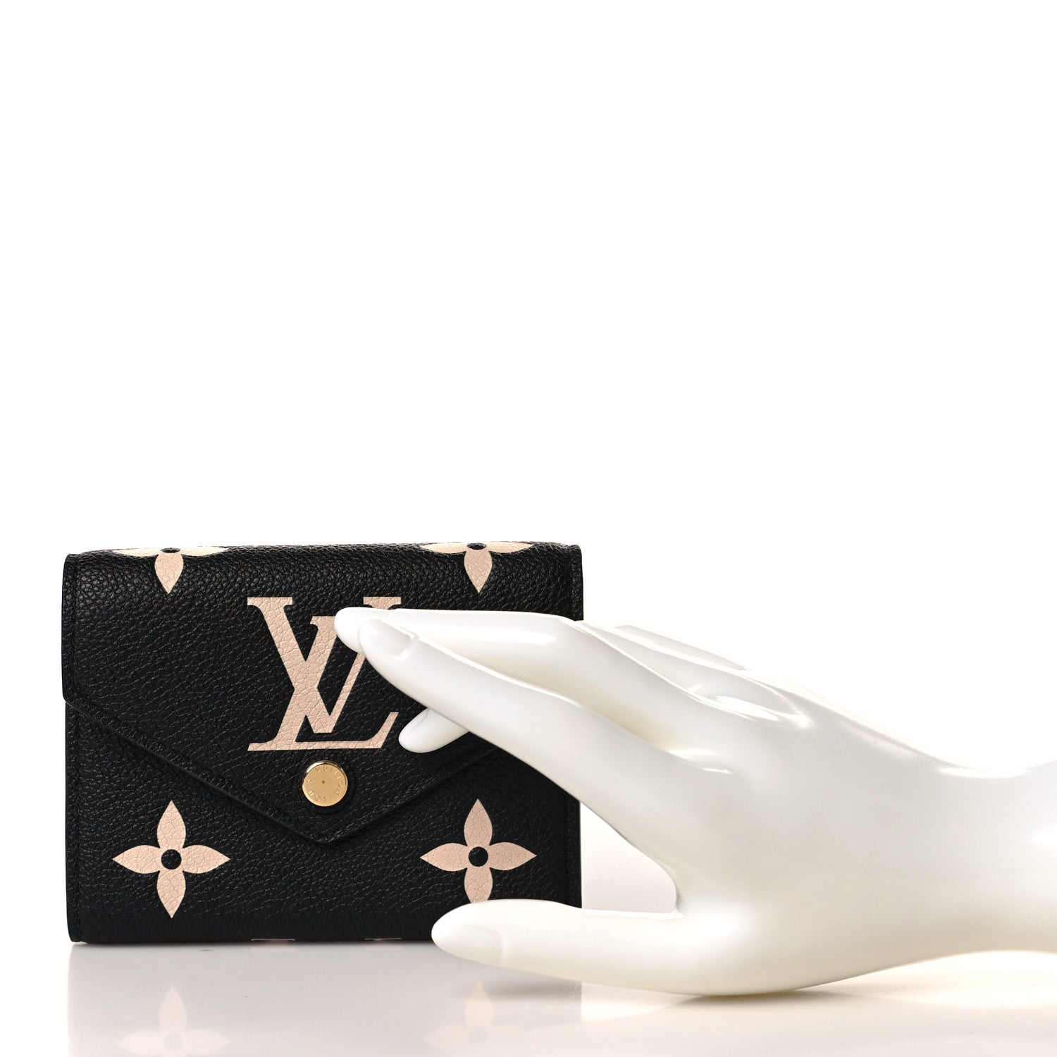 Louis Vuitton Empreinte Monogram Giant Victorine Wallet Black Beige 2 of 7
