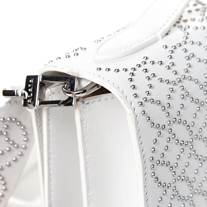 Alaia Calfskin Arabesque Studded Medium Franca Crossbody Blanc Optique 12 of 14