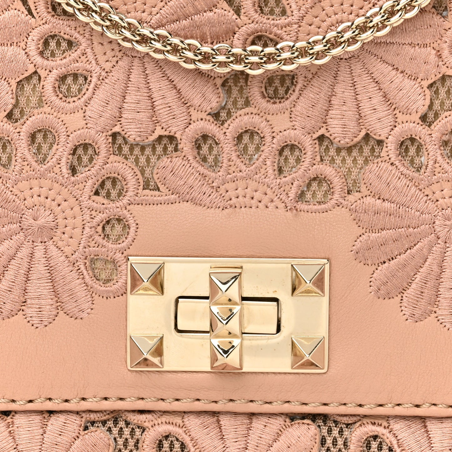 Nappa Lace Girello Flap Blush