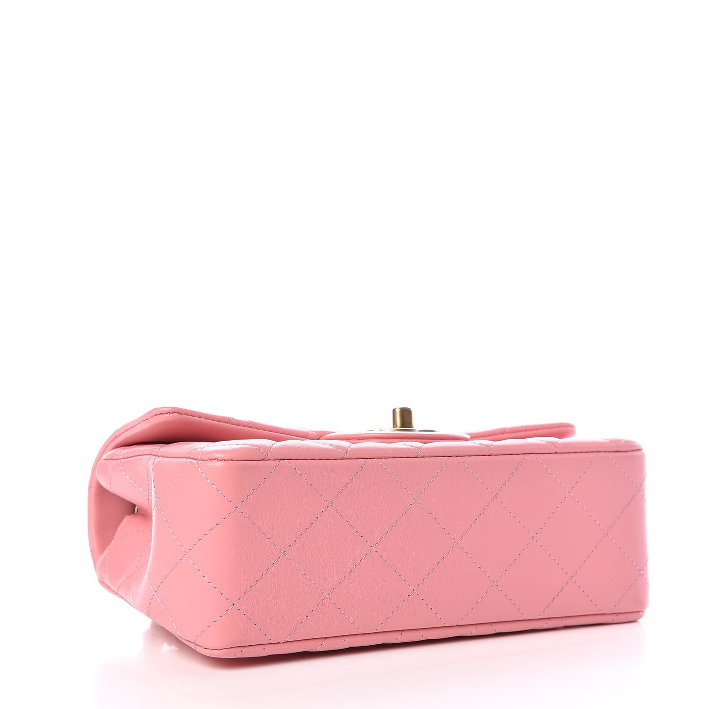 Lambskin Quilted Mini Rectangular Flap Pink