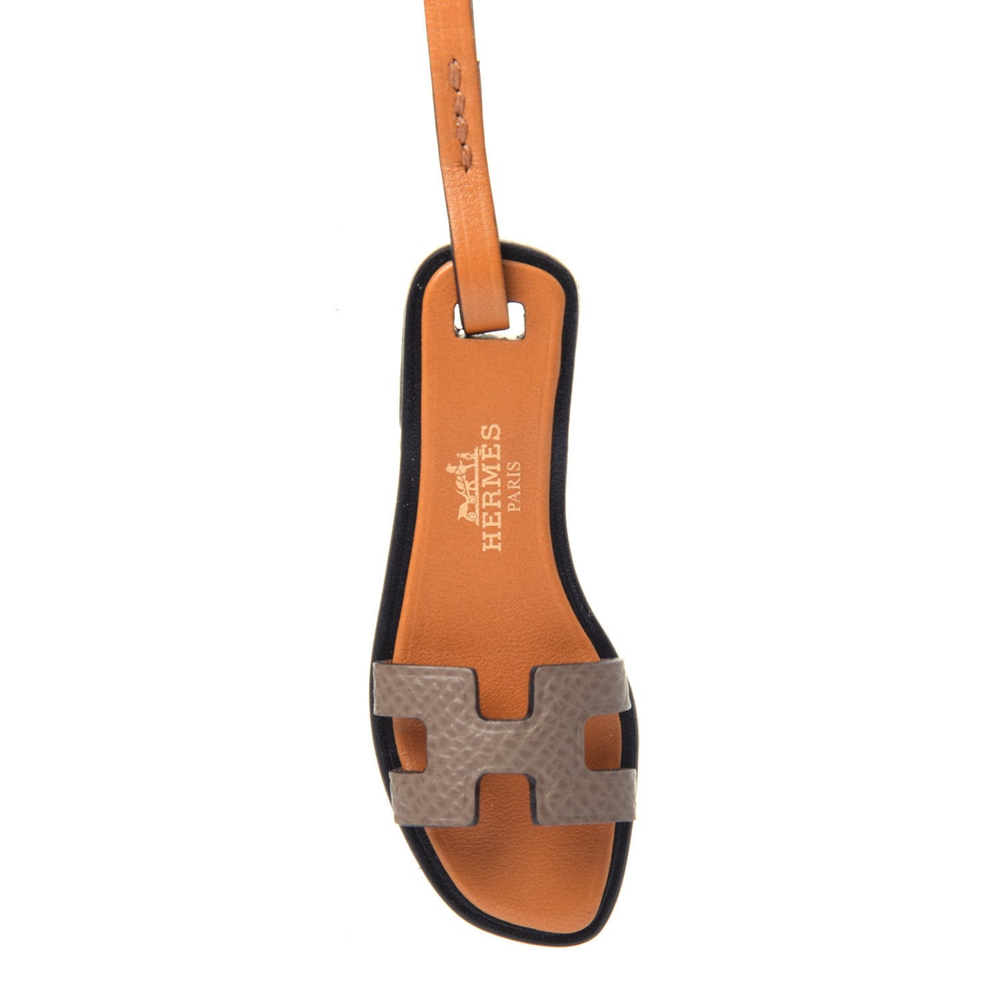 Epsom Butler Calfskin Hunter Oran Nano Bag Charm Etoupe