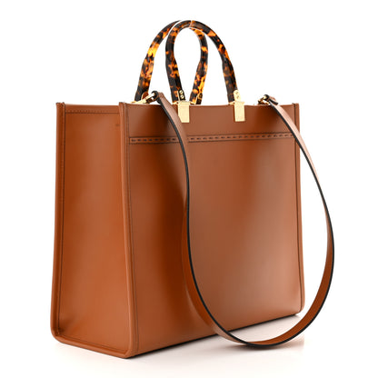 Fendi Vitello King Plexiglass Medium Fendi Sunshine Shopper Tote Cuoio 3 of 11