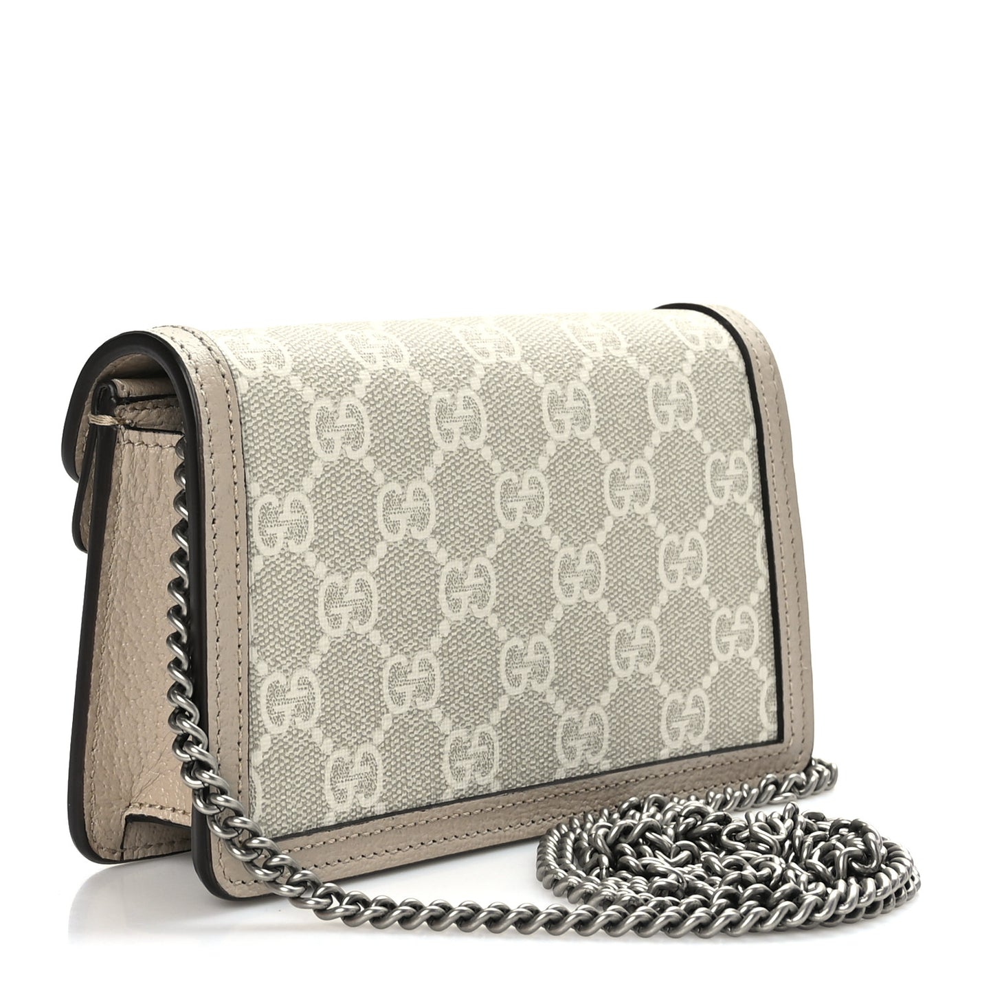 GG Supreme Monogram Textured Dollar Calfskin Super Mini Dionysus Shoulder Bag Beige Mystic White Oatmeal