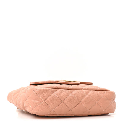 Chanel Caviar Quilted Small Wavy CC Hobo Coral 4 of 10