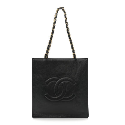Chanel Shiny Aged Calfskin North South Shopping Bag Black 1 of 10