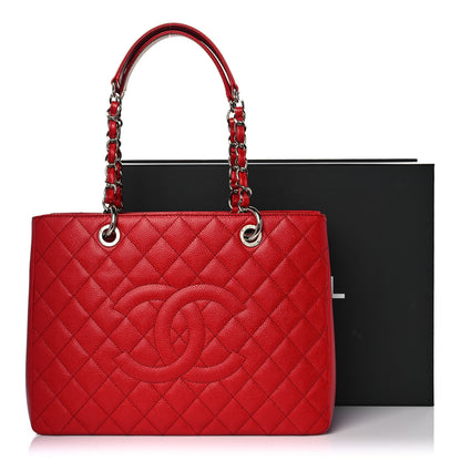 Chanel Caviar Quilted Grand Shopping Tote GST Red 11 of 11