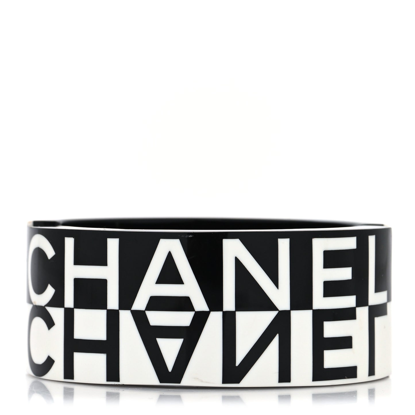 Resin CC Cuff Bracelet Black White