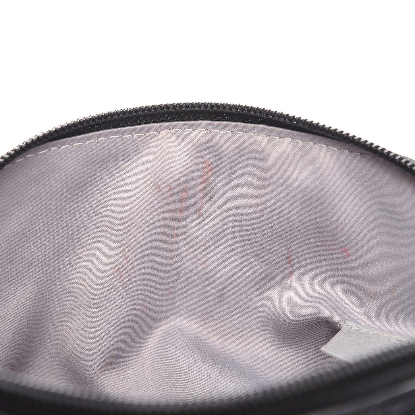 Lambskin Camellia Embossed Cosmetic Case Black