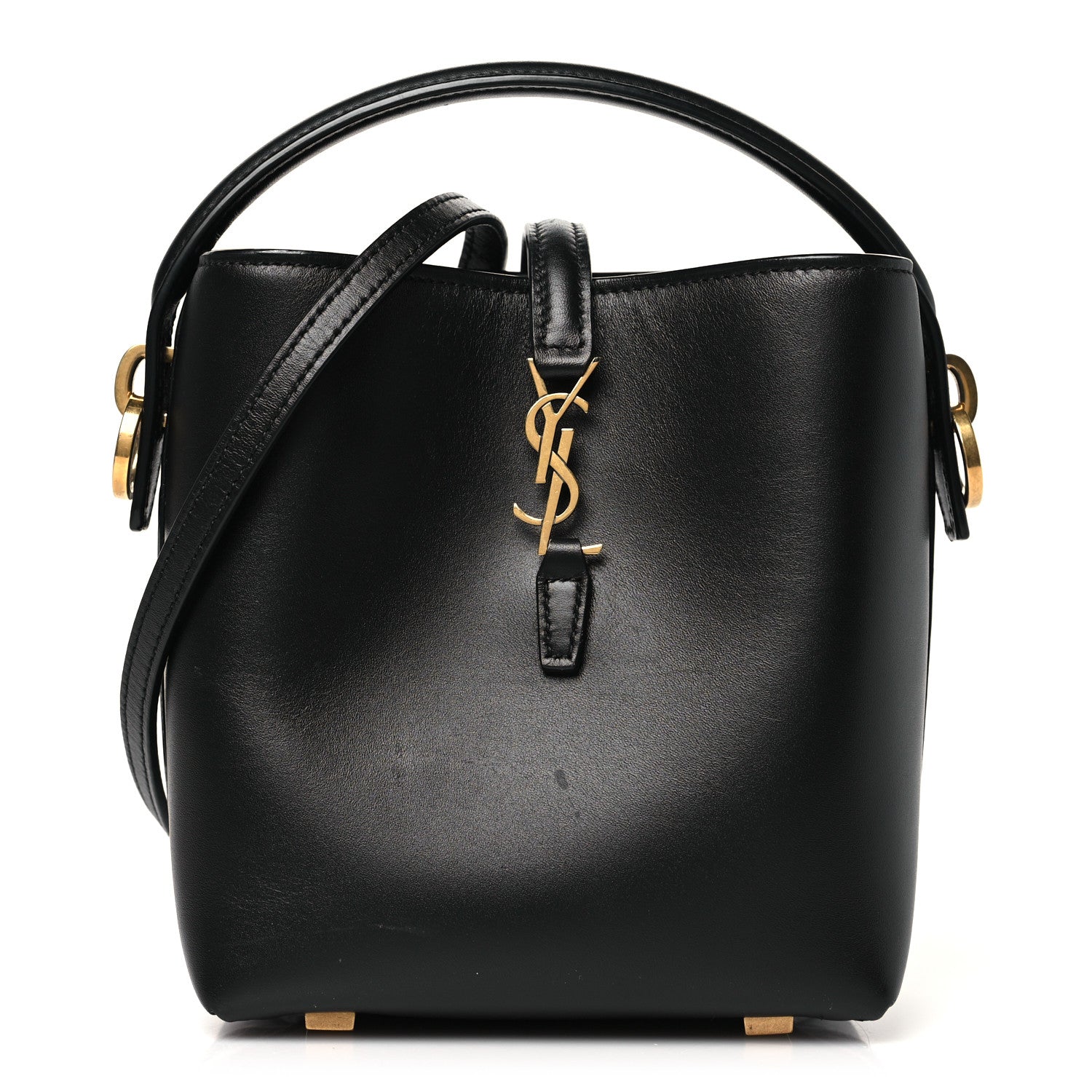Saint Laurent Shiny Calfskin Le 37 Mini Bucket Bag Black 1 of 10