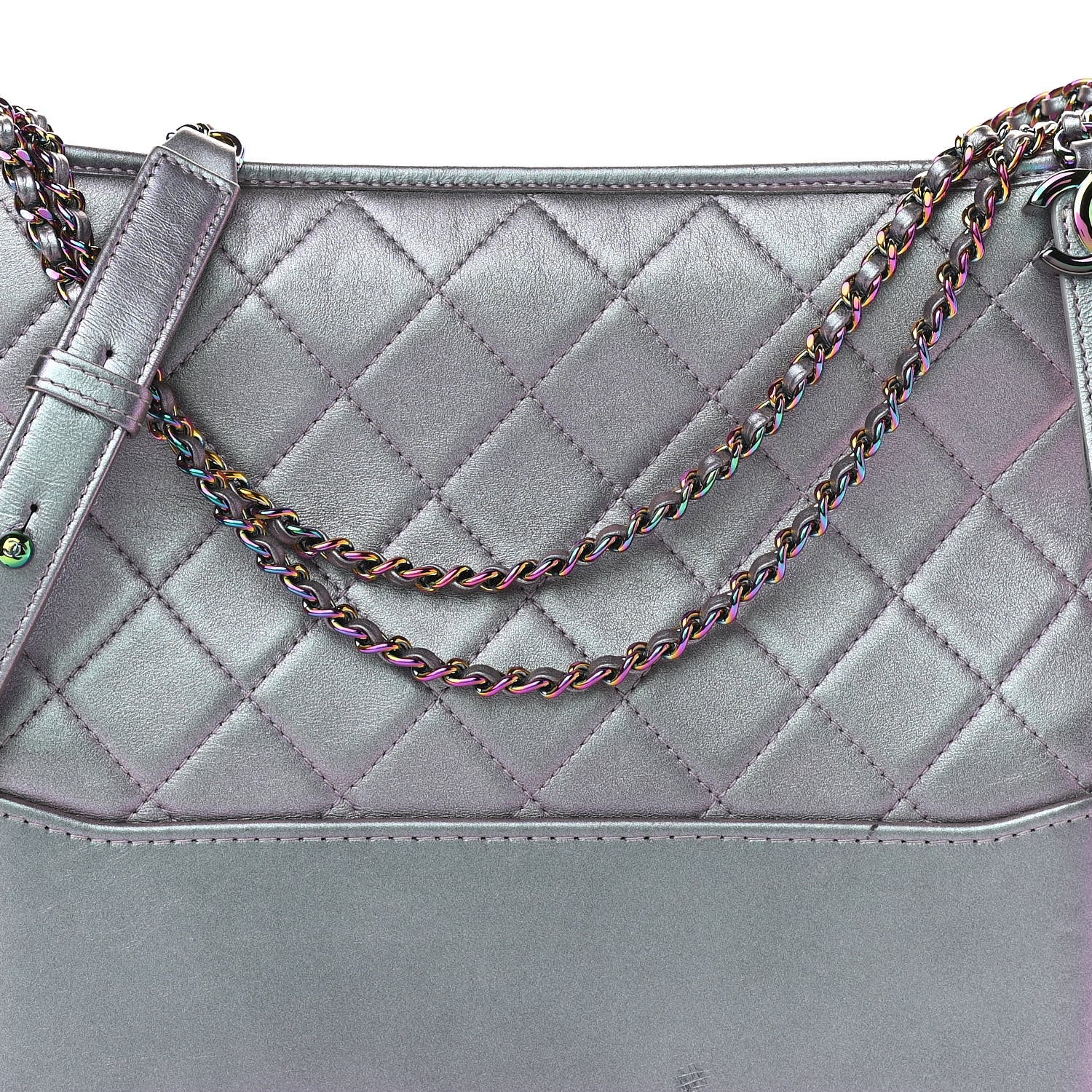 Chanel Iridescent Lambskin Calfskin Quilted Medium Gabrielle Hobo Light Purple 8 of 16