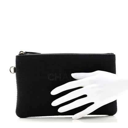 Chanel Mixed Fibers Small Deauville Pouch Black 2 of 9