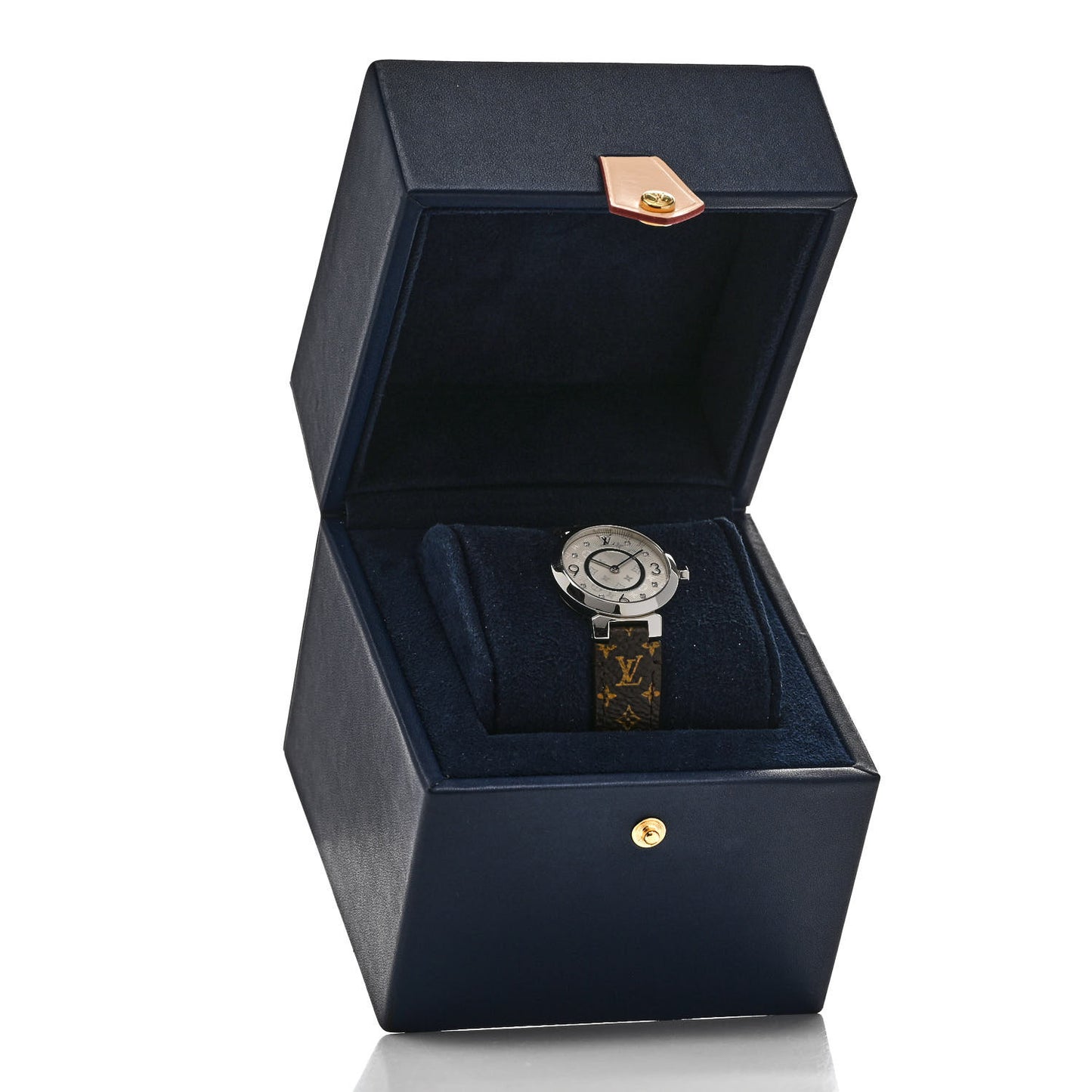 Stainless Steel Monogram Diamond 28mm Tambour Slim Quartz Watch