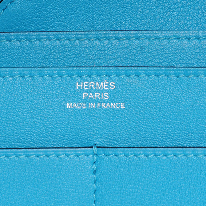 Hermes Swift Calfskin Dogon Wallet Turquoise 7 of 8