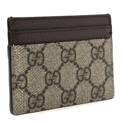 Gucci GG Supreme Monogram Textured Dollar Calfskin Ophidia Card Holder Beige Ebony New Acero 3 of 8