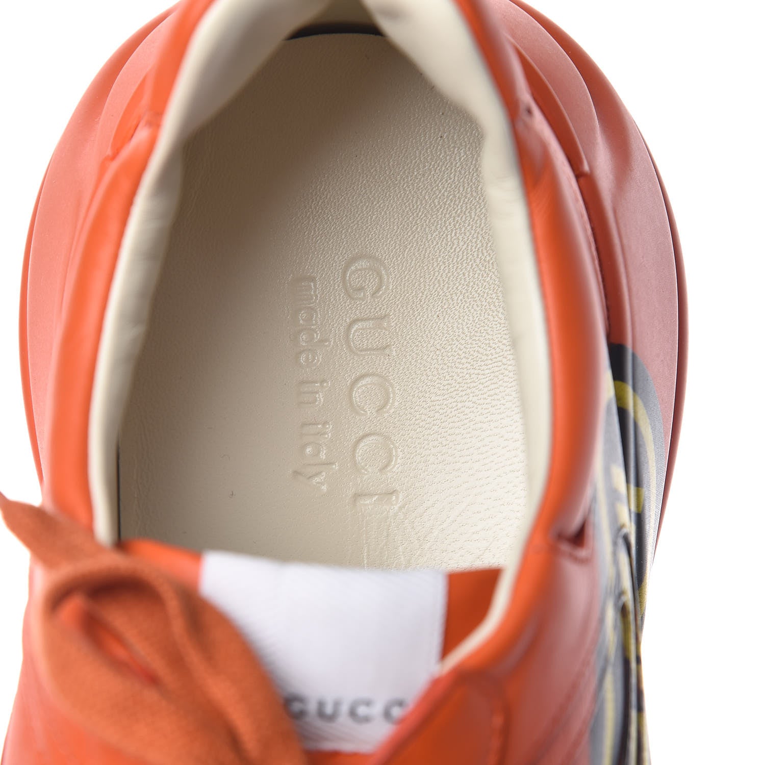 Gucci X SEGA Calfskin Logo Mens Rhyton Sneakers 12 Deep Orange 8 of 10