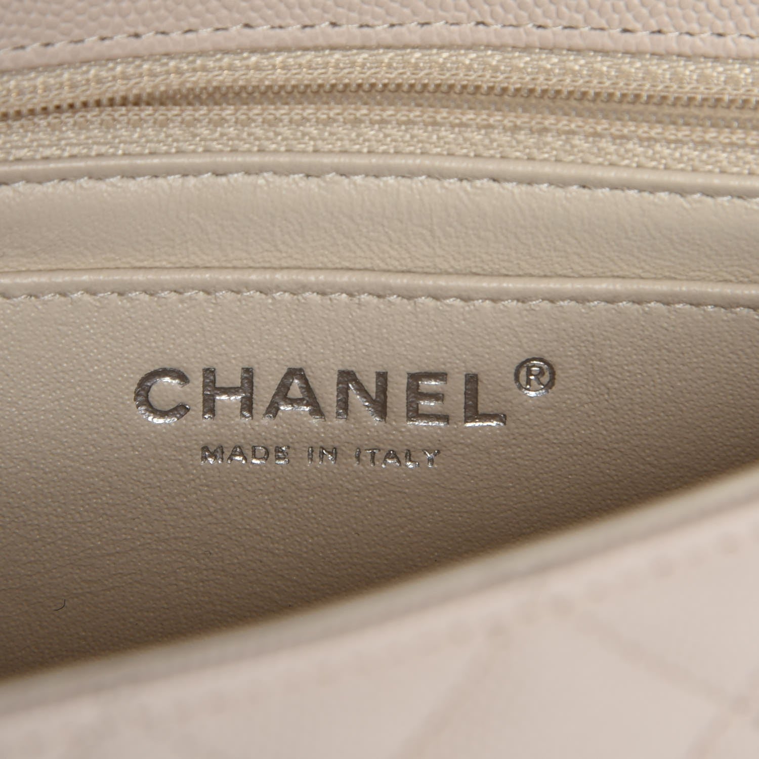 Chanel Caviar Quilted Mini Rectangular Flap Light Beige 7 of 8
