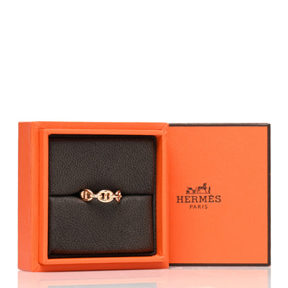 Hermes 18K Rose Gold PM Chaine D'Ancre Enchainee Ring 52 6 5 of 5