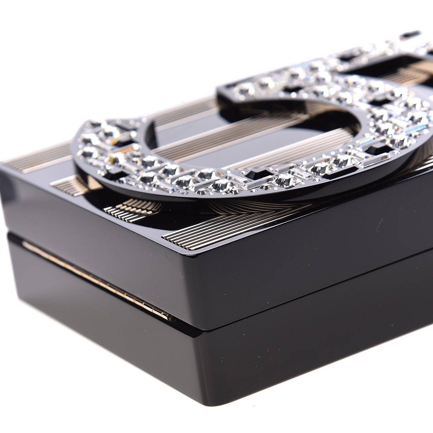 Plexiglass Strass N°5 Minaudiere Black Gold