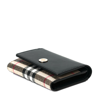 Burberry Calfskin House Check Compact Wallet Black 4 of 7