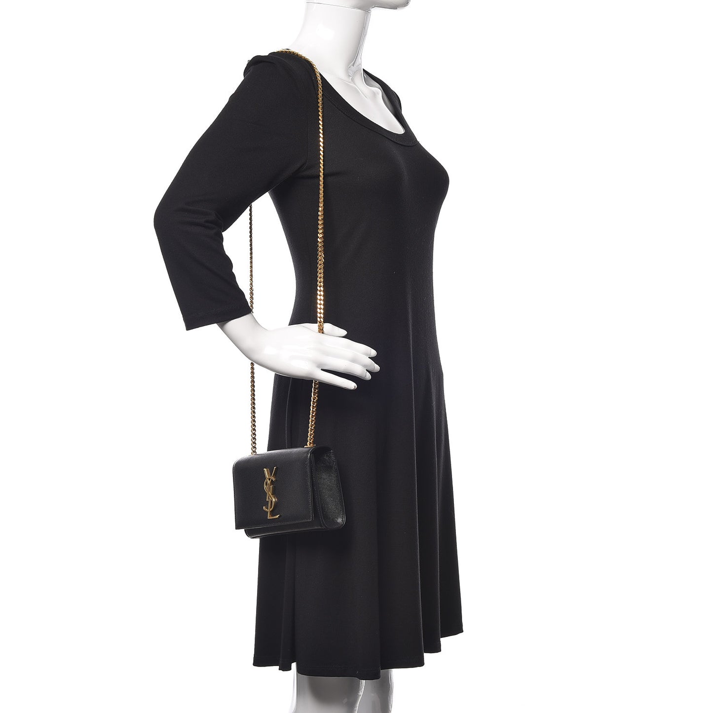 Grain De Poudre Small Monogram Kate Satchel Black